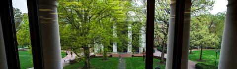 View from Library Window shows Chambers and Sculpture Garden