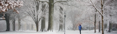 Campus in the snow