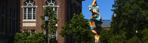 Wall Academic Center w Shonibare Sculpture