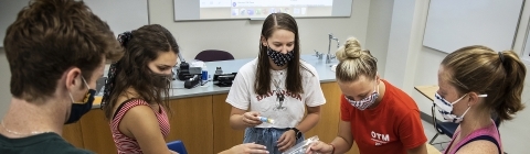 Davidson Service Project Students with masks