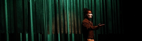 Among the Dead Theatre Production Student on stage