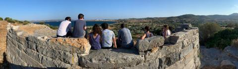 Students gather to contemplate Thorikos, an Ancient Greek Settlement