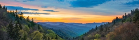 Sunset Over Mountains