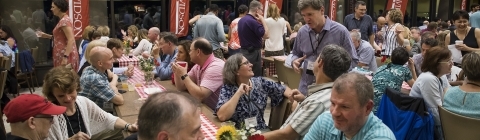 reunion weekend gathering in dining hall Vail Commons