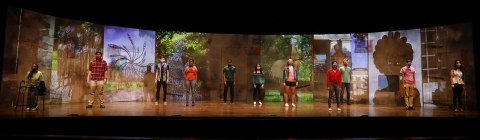 Davidson's Unveiled and Unvarnished Theatre Production with actors across stage