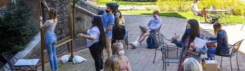 Prof. Jennifer Peacock Garcia and Outdoor Class Meeting