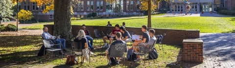 Prof. Besir Ceka Leads Political Science Class Outdoors