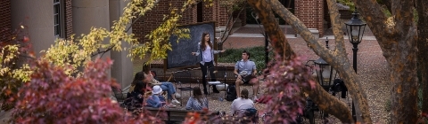 Prof. Kyra Kietrys Leads Class Outside