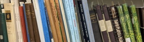 shelf of books from Davidson special collections 