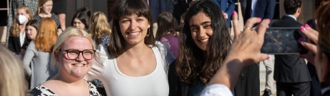 Phi Beta Kappa Initiation with Students Posing for Photos