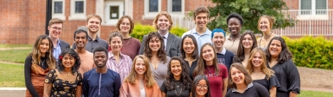 Group of students standing together who are all Belk Scholars