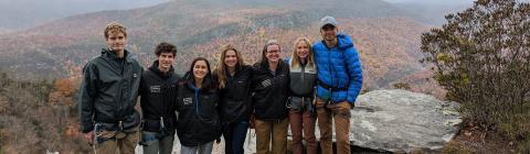Outdoor Odyssey students on top of mountain