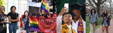 Compilation of images showing students