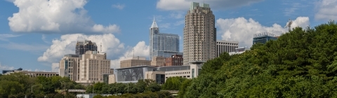 Raleigh, North Carolina view of buildings and highway