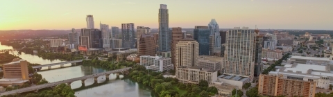 Austin, Texas skyline at sunset