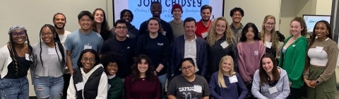 Chidsey Leadership Fellows with Speaker in Classroom