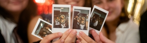 Students with polaroids