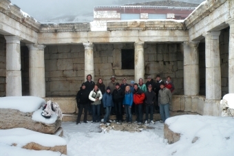 Snow at Sagalassos Students with Prof. Krenz