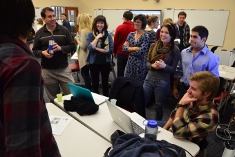 Students and faculty in Studio D