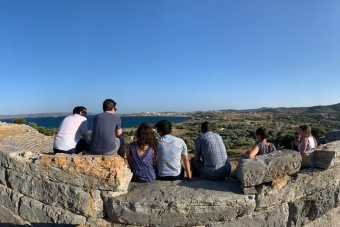 Students gather to contemplate Thorikos, an Ancient Greek Settlement