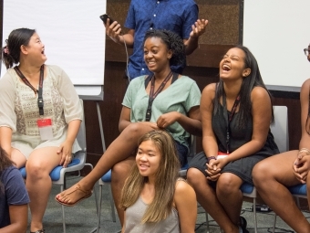 Student at STRIDE work on an acitivity