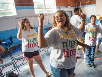 Davidson students and ada jenkins students dance 