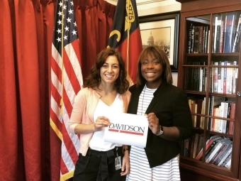 Internship at House of Representatives where Davidson student and alum pose for a photo