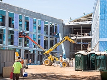 Contractor Safety Wall Building Being Built