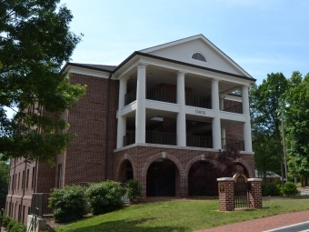 Exterior of Davis apartment building