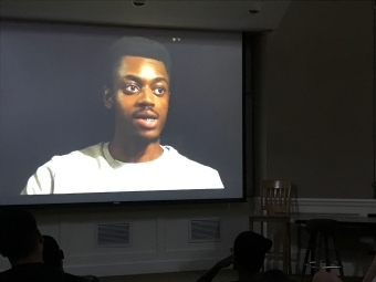 Lawrence King ’19 on Screen Verna Miller Case Research and Creative Works Symposium