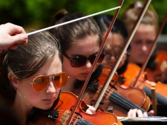 Verna Case Symposium Students Playing Violins