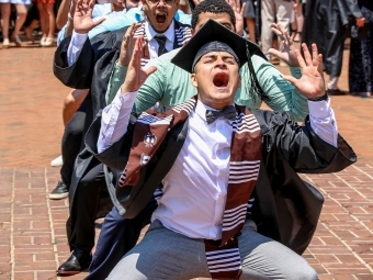 Students do Fraternity Stroll