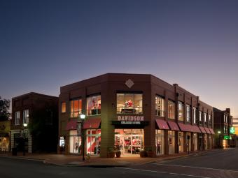 College Store Exterior at Dusk