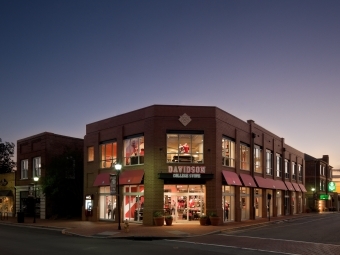 College Store Exterior at Dusk