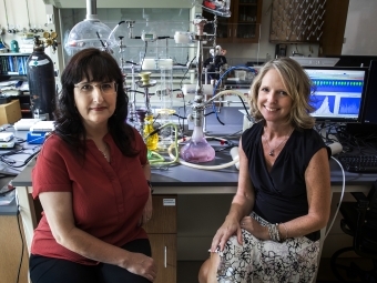 Cindy Hauser and Karen Bernd in the Lab