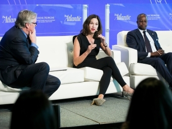 Carol Quillen speaking on panel