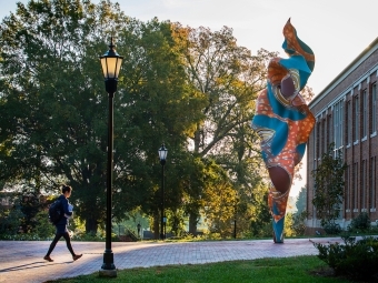 Student Walking on Campus