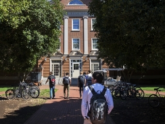 Campus Scenes with students walking in September