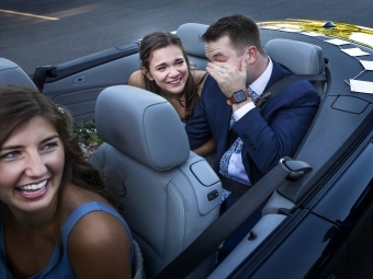 Caroline '17 and Tyler with Hollins '18 driving 