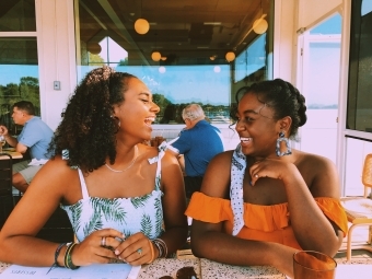 Niara Webb and Zoe Hall out dining