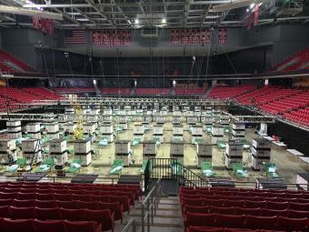 250-bed field hospital in a basketball arena in North Philly