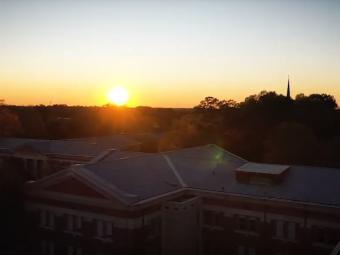 Sunrise over campus