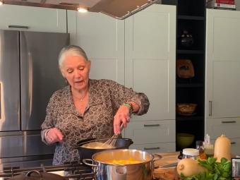 Native Chef Loretta Barrett Odens stirring pot