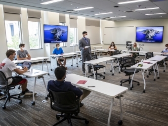 Students in Classroom for honor code signing