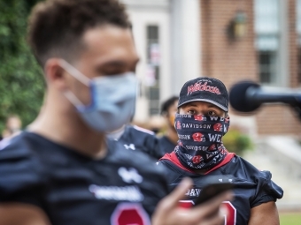 Social Justice Event - Football Player Speaking