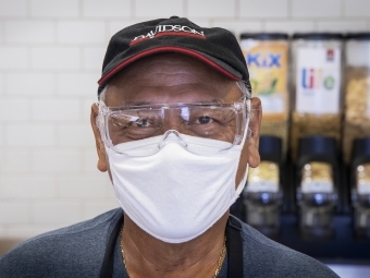 Edwin Wearing a Mask