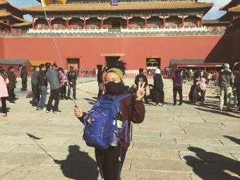 Lorena James poses in China 
