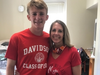 Student and Parent with T-Shirts