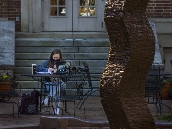 Student at computer