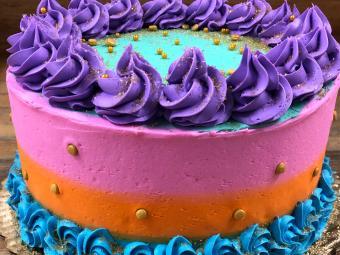 Catering Cake With Bright Color Frosting